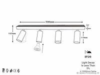 10 x gu10 opbouwarmatuur – 4 draaibare spots – zwart – aluminium – draaibaar 350°/70° – ip20 - afbeelding 5 van  5