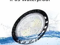 10 x highbay led slim 150w – 6500k koud wit – ufo ip65 waterdicht – 19.500 lm – zwart - afbeelding 5 van  5