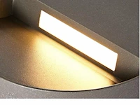 10 x inbouw ronde led trapverlichting – 6w – 540 lm – 3500k neutraal wit – zwart – ip54 waterdicht – (s-22r) - afbeelding 3 van  5