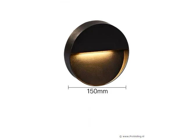 10 x inbouw ronde led trapverlichting – 6w – 540 lm – 3500k neutraal wit – zwart – ip54 waterdicht – (s-22r) - afbeelding 4 van  5