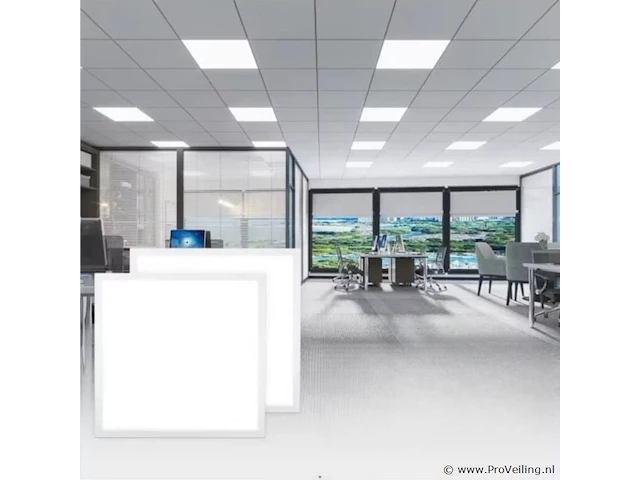 10 x led-paneel 45w – 595 × 595 mm– 3375 lumen – 6400k koud wit – super eco - afbeelding 1 van  5