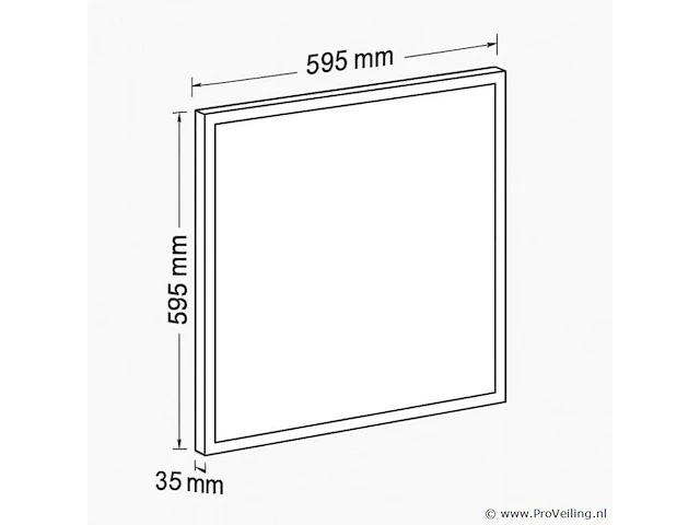 10 x led-paneel 45w – 595 × 595 mm– 3375 lumen – 6400k koud wit – super eco - afbeelding 4 van  5
