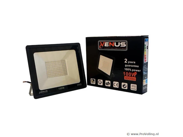 10 x led schijnwerper 100w – 6500k koud wit – ip65 – 8000 lm – smd - afbeelding 1 van  4