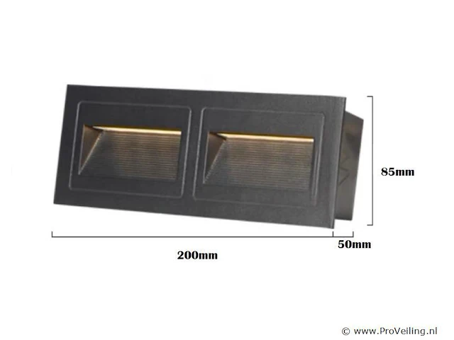 10 x led trapverlichting 3w – 270 lm – 3000k warm wit – ip65 waterdicht – rechthoekig – antraciet (ly06) - afbeelding 2 van  3