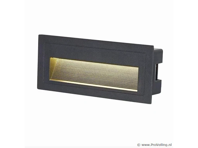 10 x led trapverlichting 6w – 540 lm – 3000k witc warm – ip65 waterdicht – rechthoekig – antraciet (ly05) - afbeelding 1 van  3