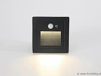 10 x led trapverlichting met sensor – 3w – 270 lm – 3000k witwarm – ip65 waterdicht – inbouw vierkant – antraciet (ly03) - afbeelding 2 van  4