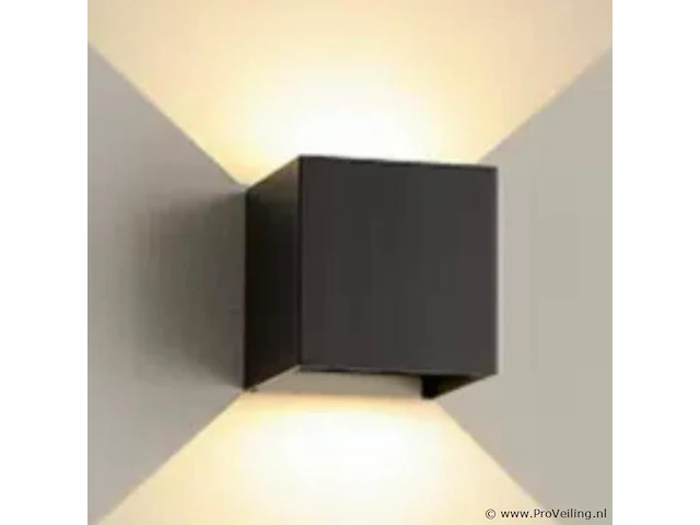 10 x led wandlamp - bidirectioneel - kubus (sw-2312-2) - 10w (zwart) - afbeelding 2 van  5