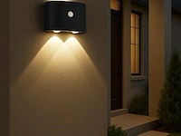 10 x led wandlamp met sensor – sw-2310-2 – 4w – 3500k warm wit – zwart – ip54 – aluminium - afbeelding 1 van  2