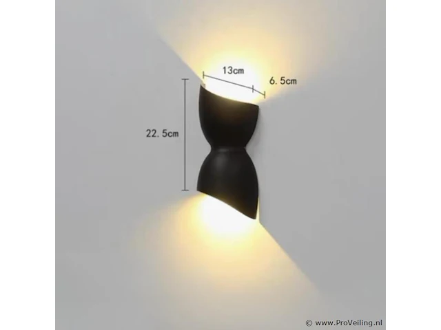 10 x led wandlamp torsvorm – 2 x 5w – 3500k neutraal wit – zwart – ip54 (sw-159) - afbeelding 2 van  4