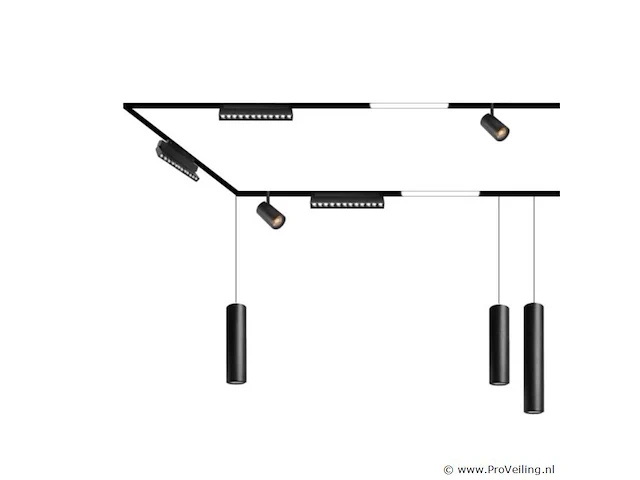 10 x libra lineaire richtbare led-spot voor magnetische rail 48v – 12w – zwart. - afbeelding 5 van  5