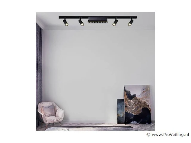 10 x libra spot draaibare lineaire led op magnetische rail 48v - 4000k neutraal wit -12w - zwart - afbeelding 2 van  5