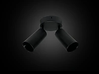 10 x plafondlamp rond gu10 – 2 draaibare spots – zwart – aluminium – ø120 mm – ip20 - afbeelding 2 van  4
