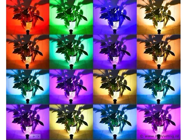 10 x rgb led-spot – ip54waterdicht – aluminium – ø60 mm – inclusief lamp - afbeelding 3 van  4