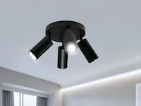 10 x ronde wandlamp gu10 – 4 draaibare – zwart – aluminium – ø200 mm – ip20 - afbeelding 3 van  5