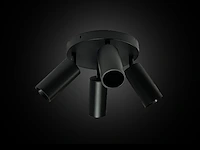 10 x ronde wandlamp gu10 – 4 draaibare – zwart – aluminium – ø200 mm – ip20 - afbeelding 4 van  5