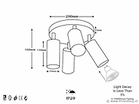 10 x ronde wandlamp gu10 – 4 draaibare – zwart – aluminium – ø200 mm – ip20 - afbeelding 5 van  5