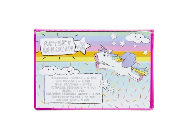 10 x tekenset unicorn 42 delig - afbeelding 2 van  3