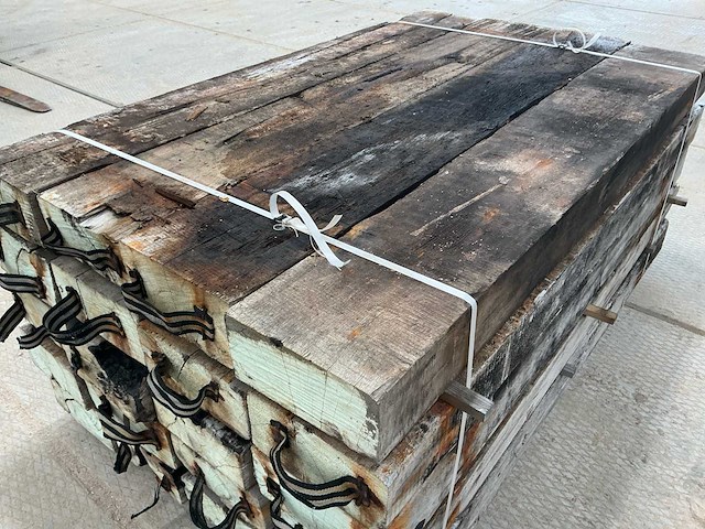 100 balken abachi hout 200x30x15 reclaimd wood - afbeelding 6 van  14