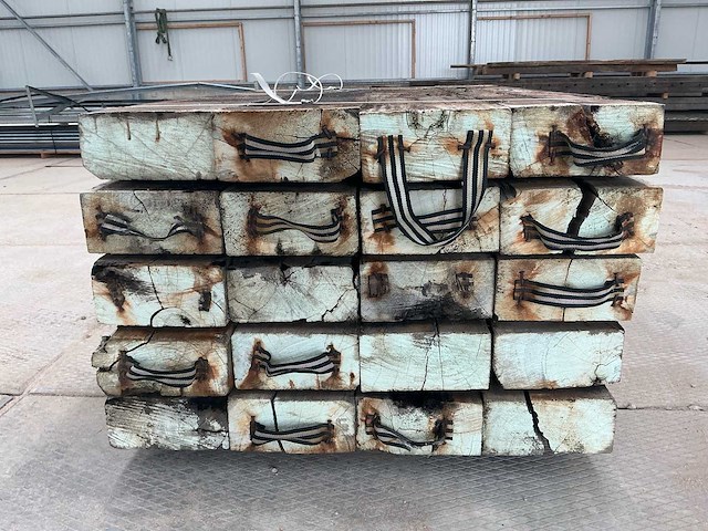 100 balken abachi hout 200x30x15 reclaimd wood - afbeelding 13 van  14