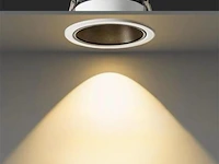 100 x inbouw led spot – 7w – 3000k warm wit – wit/zwart – cob – ø75mm – ip20 - afbeelding 1 van  6