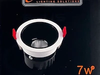 100 x inbouw led spot – 7w – 3000k warm wit – wit/zwart – cob – ø75mm – ip20 - afbeelding 6 van  6