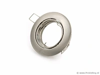 100 x inbouwlamp gu10 – draaibaar – met lamphouder – verchroomd zilver – rond – ip20 - afbeelding 2 van  5