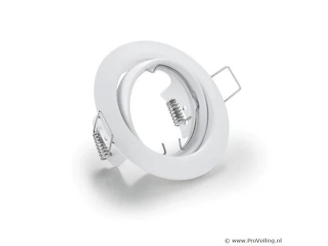 100 x inbouwlamp gu10 – draaibaar – met lamphouder – wit – rond – ip20 - afbeelding 2 van  5