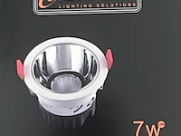100 x led inbouwspot – 7w – 3000k warm wit – wit/zilver – cob – ø75mm – ip20 - afbeelding 4 van  4