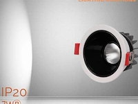 100 x led inbouwspot – 7w – 6500k koud wit – wit/zwart – cob – ø75mm – ip20 - afbeelding 1 van  5