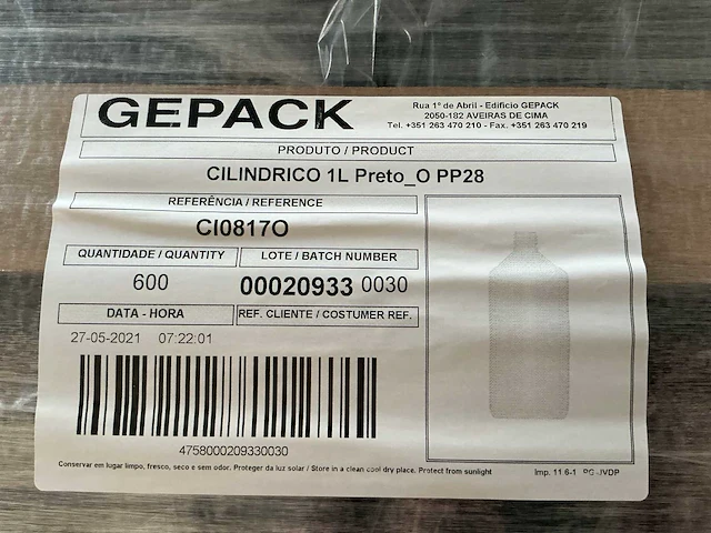 1000ml pet zwart (11.400 stuks) (c) - afbeelding 4 van  4