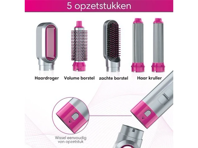 100x 5 in 1 fohnborstel, airstyler, airwrap - afbeelding 2 van  2