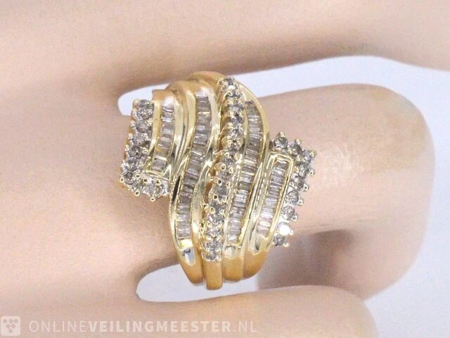 10k gouden ring met diamanten - afbeelding 10 van  10