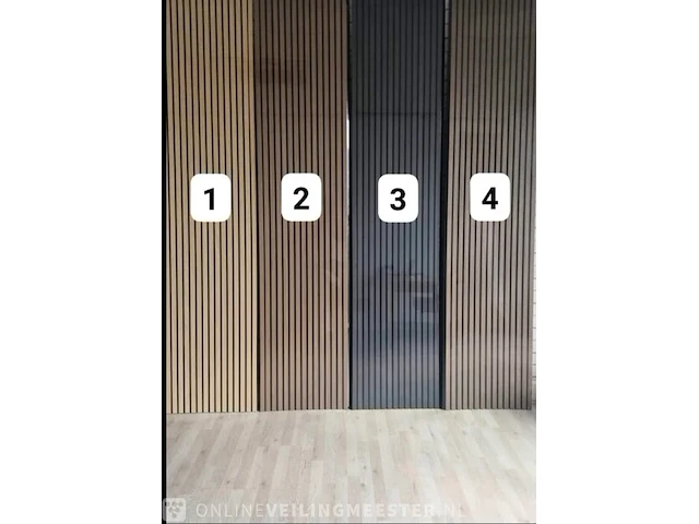 10x akoestisch wandpaneel houtfineer 240x60, walnoot nummer 4, bouwjaar 2024 - afbeelding 1 van  2