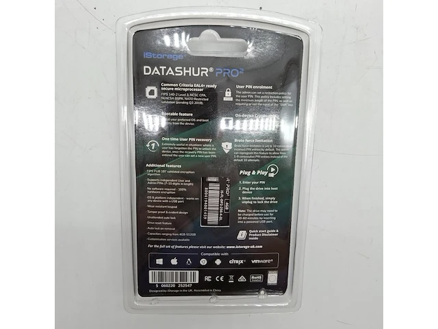 10x beveiligde usb-stick, istorage, datashur pro 2, 4gb - afbeelding 2 van  2