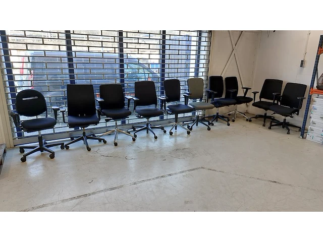 10x bureaustoelen arabert en bnz, ergonomisch, zwart - afbeelding 1 van  10