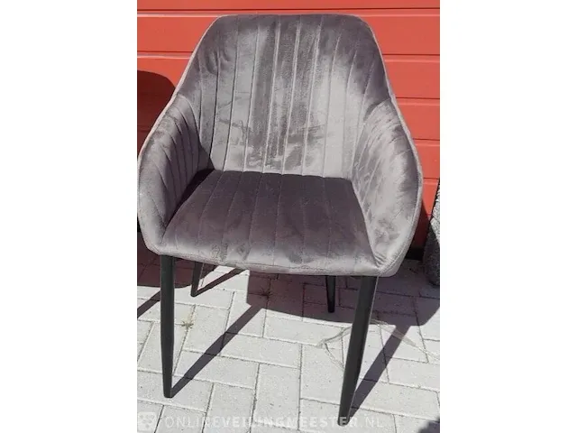 10x eetkamerstoel velvet kuip, antraciet, 2023 - afbeelding 8 van  8