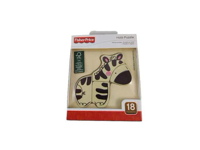 10x fisher price houten puzzel zebra - afbeelding 1 van  3