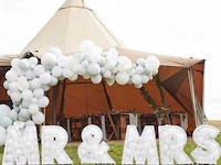 10x ginger ray - ballonstandaard mr & mrs - wit - per set - afbeelding 1 van  2