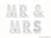 10x ginger ray - ballonstandaard mr & mrs - wit - per set - afbeelding 2 van  2