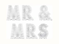 10x ginger ray - ballonstandaard mr & mrs - wit - per set - afbeelding 2 van  3