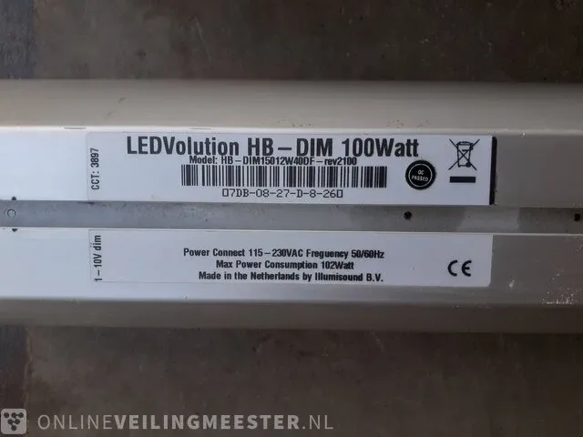 10x industriele led-verlichtingsbalk 100watt dimbaar ledvolution, hb-dim 100watt - afbeelding 4 van  7