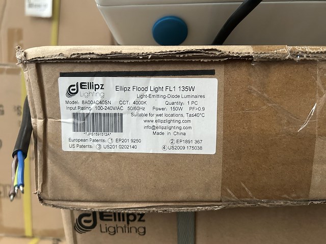 10x led flood light/bouwlamp fl1 135w 4000k ellipz lighting - afbeelding 4 van  4