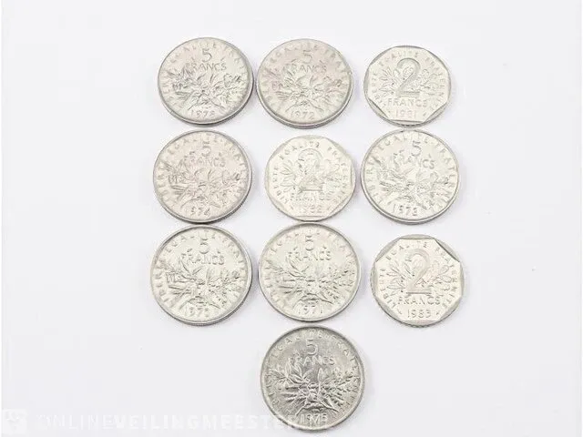 10x munten frankrijk - afbeelding 5 van  8