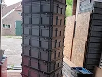 10x opslagbakken met deksel en dolly engels, grijs / chroom - afbeelding 1 van  5