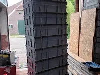 10x opslagbakken met deksel en dolly engels, grijs / chroom - afbeelding 2 van  5