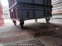 10x opslagbakken met deksel en dolly engels, grijs / chroom - afbeelding 4 van  5