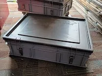 10x opslagbakken met deksel en dolly engels, grijs / chroom - afbeelding 5 van  5