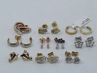 10x paar gouden oorstekers en oorbellen, 14 karaats - afbeelding 3 van  11