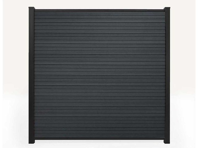 10x triple rhombus zwart composiet schutting inclusief tuinpalen (18,7 mtr) - afbeelding 1 van  11