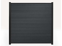 10x triple rhombus zwart composiet schutting inclusief tuinpalen (18,7 mtr) - afbeelding 1 van  11